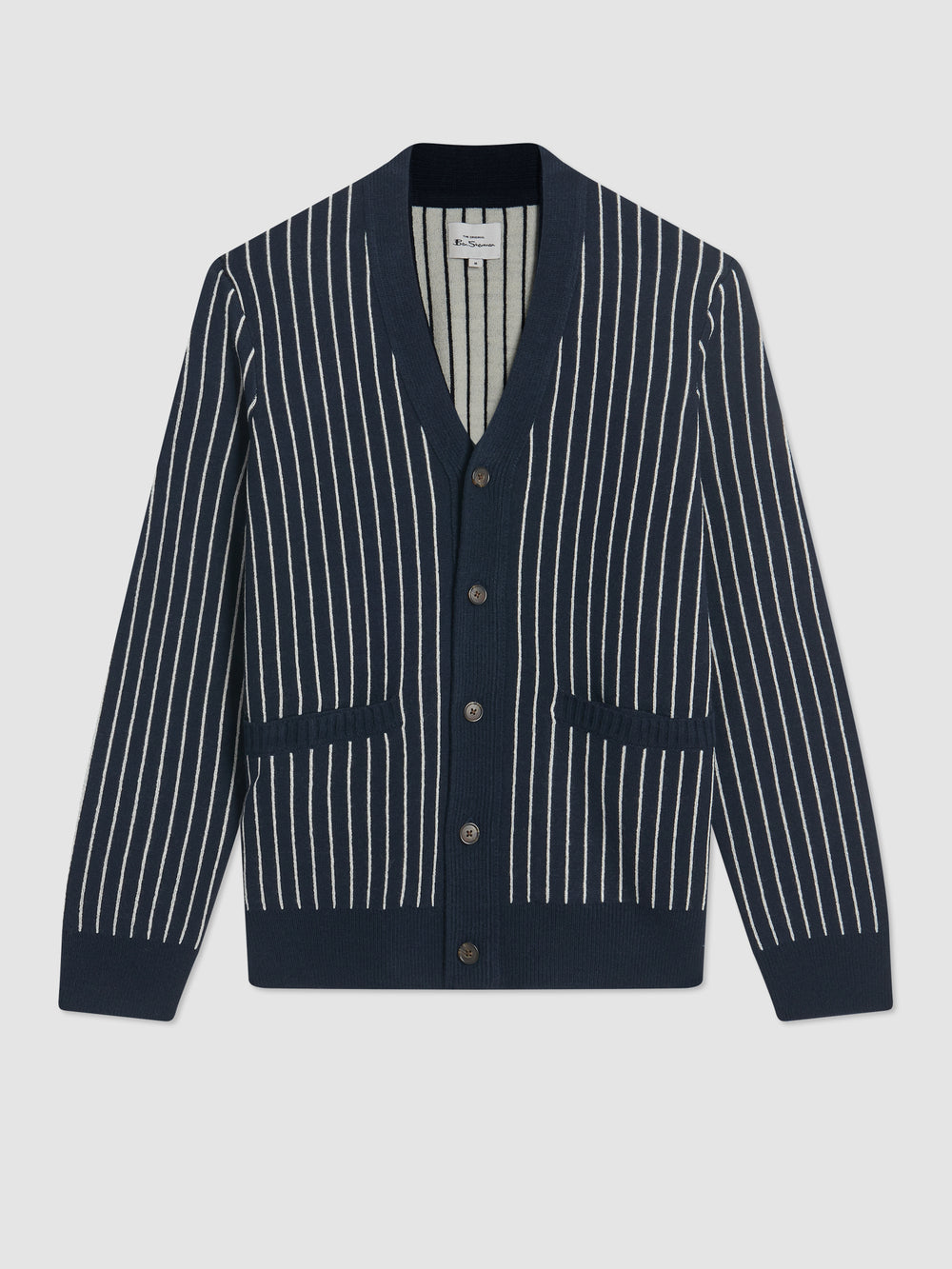 Knitwear Ben Sherman Jacquard Stripe Cardigan Bleu Marine | NON-53322706